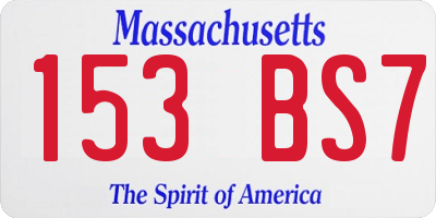 MA license plate 153BS7