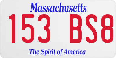 MA license plate 153BS8