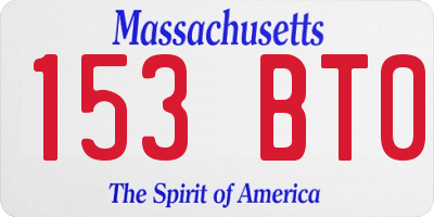 MA license plate 153BT0