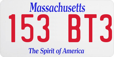 MA license plate 153BT3