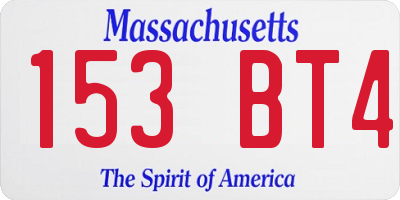 MA license plate 153BT4