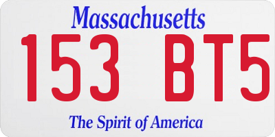 MA license plate 153BT5
