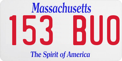 MA license plate 153BU0