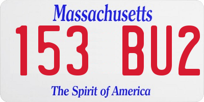 MA license plate 153BU2