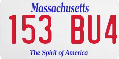 MA license plate 153BU4