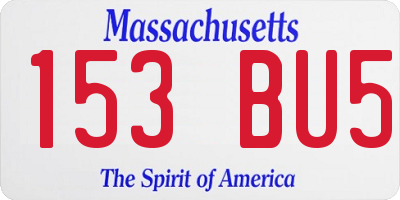 MA license plate 153BU5