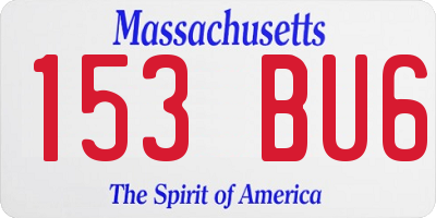 MA license plate 153BU6