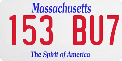 MA license plate 153BU7