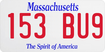 MA license plate 153BU9