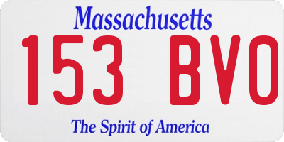 MA license plate 153BV0