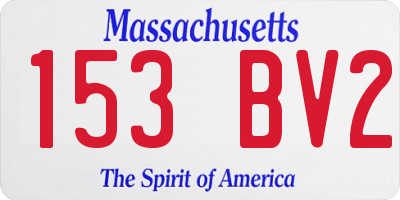 MA license plate 153BV2