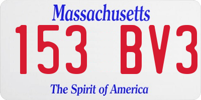 MA license plate 153BV3