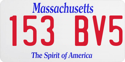 MA license plate 153BV5