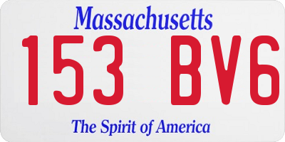 MA license plate 153BV6