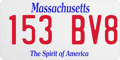 MA license plate 153BV8