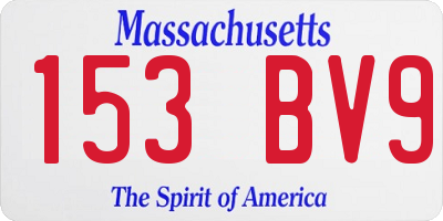MA license plate 153BV9