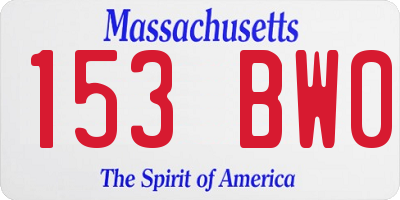 MA license plate 153BW0