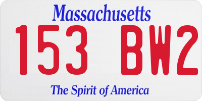 MA license plate 153BW2