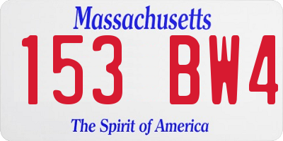 MA license plate 153BW4