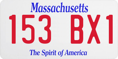 MA license plate 153BX1