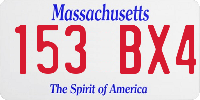 MA license plate 153BX4
