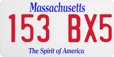 MA license plate 153BX5