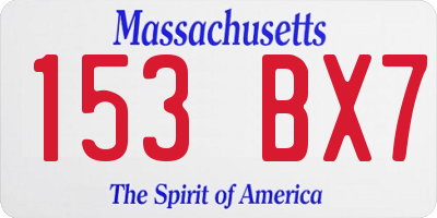 MA license plate 153BX7