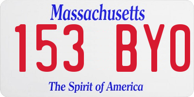 MA license plate 153BY0