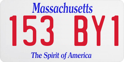MA license plate 153BY1