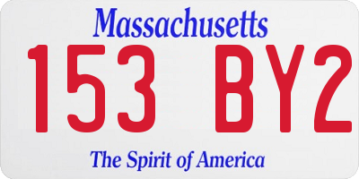 MA license plate 153BY2