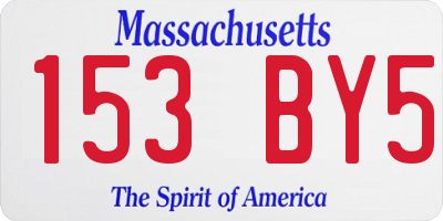 MA license plate 153BY5