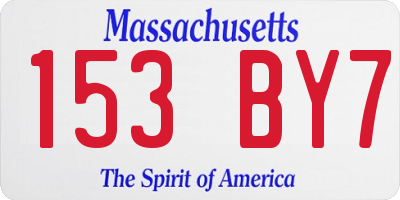 MA license plate 153BY7