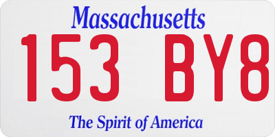 MA license plate 153BY8