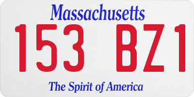 MA license plate 153BZ1