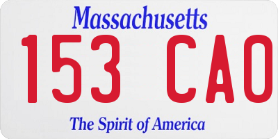 MA license plate 153CA0