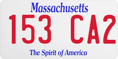 MA license plate 153CA2