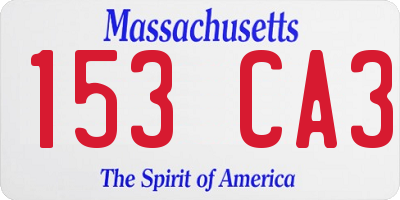 MA license plate 153CA3