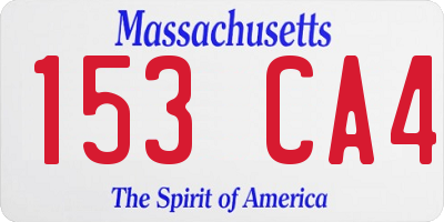 MA license plate 153CA4