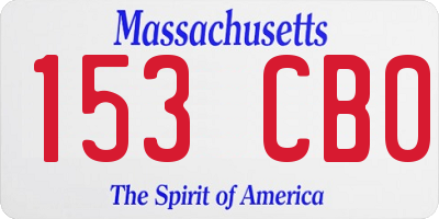MA license plate 153CB0
