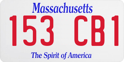 MA license plate 153CB1