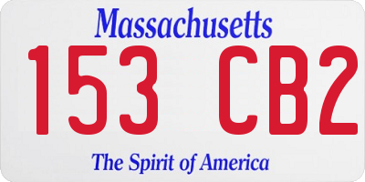 MA license plate 153CB2
