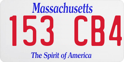 MA license plate 153CB4