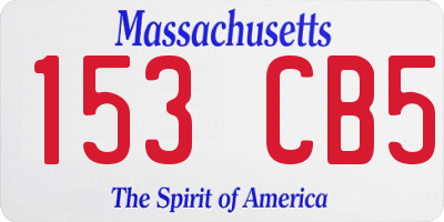 MA license plate 153CB5
