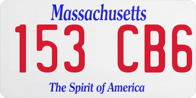 MA license plate 153CB6