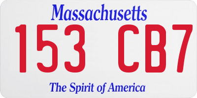 MA license plate 153CB7