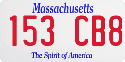 MA license plate 153CB8