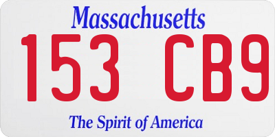 MA license plate 153CB9