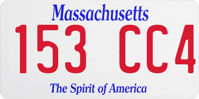 MA license plate 153CC4