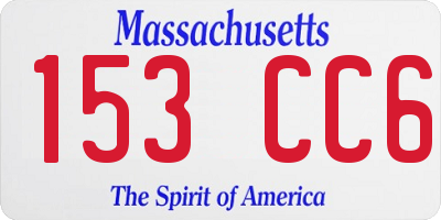 MA license plate 153CC6