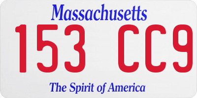 MA license plate 153CC9